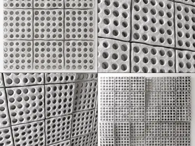 Stone many hole panel n1 3D model