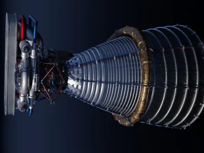 F-1 rocket engine 3D model