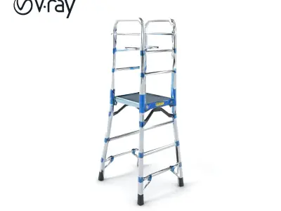 Adjustable Scaffold Ladder Aluminum Alloy model pack Low-poly 3D model