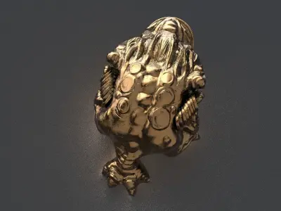 temple money frog Low-poly 3D model