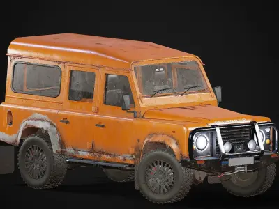 Land Rover Defender Game-ready model Low-poly 3D model