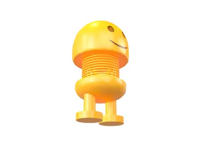 Car Spring Expression Decoration Toys Slightly Face v1 001 Low-poly 3D model