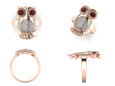 Ring k 4 owl 3D print model