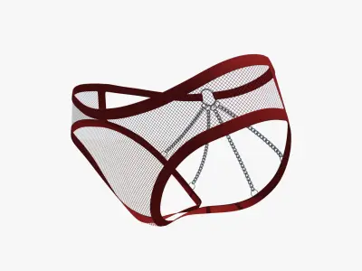 Lingerie burgundy bikini bottom 3D model