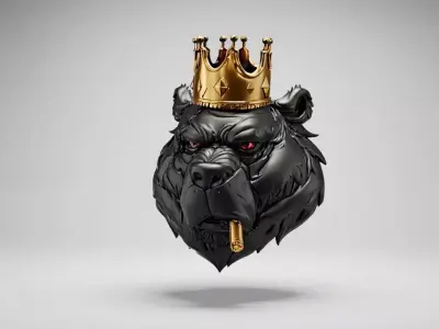 Crowned Bear Head 3D Model for Jewelry Pendant Design 3D print model