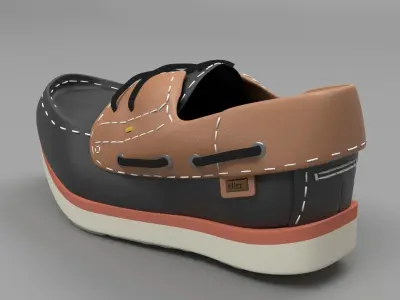 HITZ Mens Black Leather Lace Up Shoes 3D model