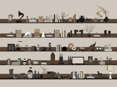 Ji ornaments decoration vase flower art book decoration  3D model