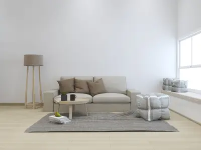 Modern minimalist living room 3D model