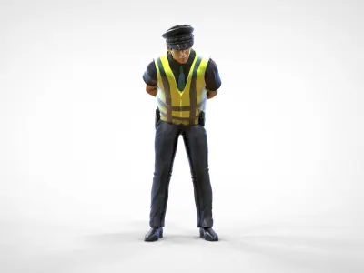 N4 Traffic Police bending over  3D print model
