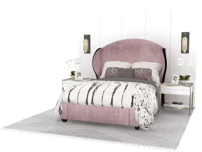 Kay Wingback Bedroom Free 3D model