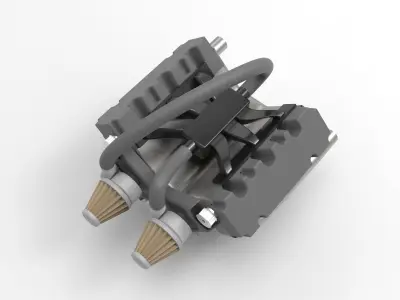 V6 Engine 3D print model