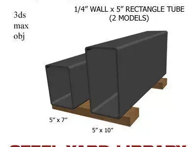 1 4in Wall x5in Rectangle Tube 3D model