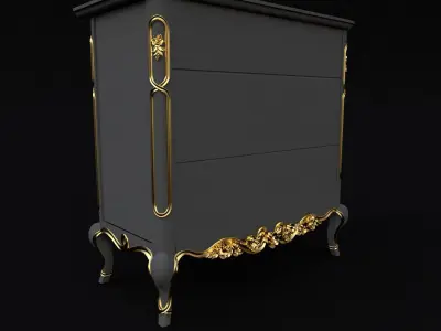bedside table in the bedroom 3D model purchase