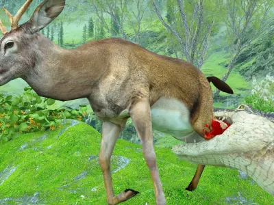 Alligator Attack 4K 3D model