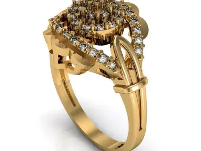 wedding ring 3D print model 35