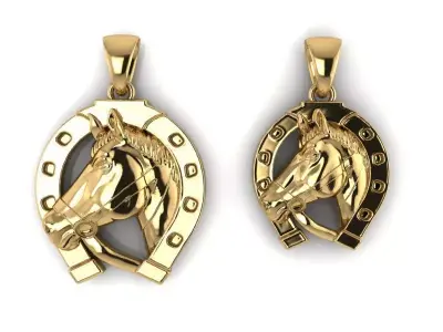 BEAUTIFUL HORSE PENDANT WITH HORSESHOE 3D PRINTING 3D print model
