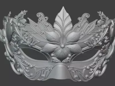 Majestic Masquerade Mask Baroque Ornamental 3D print model