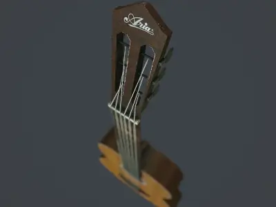 Old Guitar pbr Low-poly 3D model