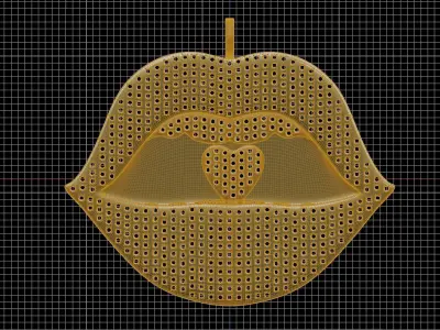 Lips Pendant 3D print model