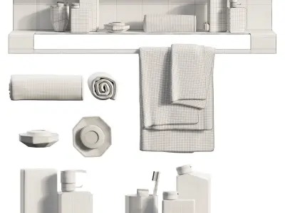 Bathroom Decorative Set 3D model