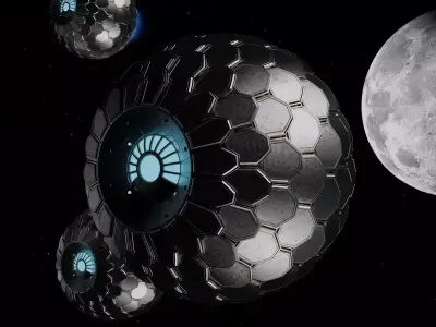 Alien dragon scaled spaceship 3D model