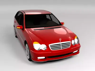 MERCEDES C CLASS ESTATE LOWPOLY Low-poly 3D model