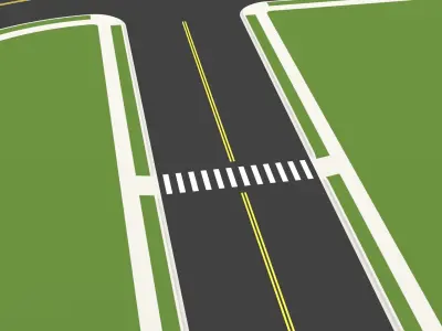 Modular Road Set Low-poly 3D model