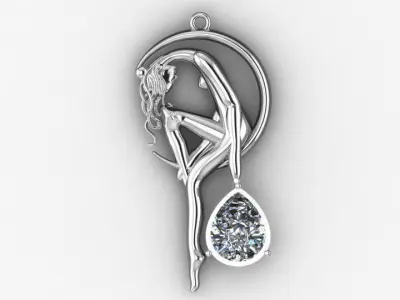 Moon pendant 3D print model