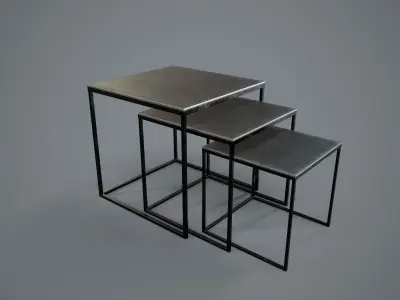 Table PBR Game Ready two nesting tables Low-poly 3D model