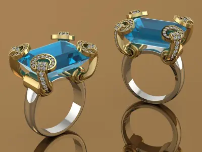 Elegant Ring Gold 3D print model