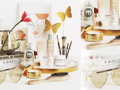 Luxury decorative set 01 Low-poly 3D model