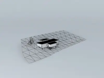 Individual wood frame house Free 3D model