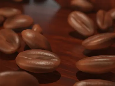 Coffee beans Low-poly 3D model