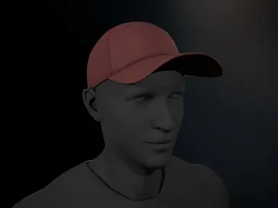 Red Basketball Hat Low-poly 3D model