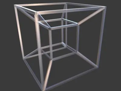 Tesseract metal cube 3D print model