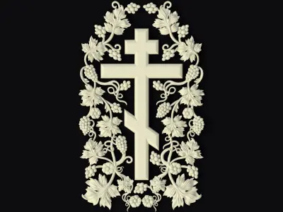 dekor gold cross 3D model