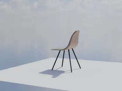 A simple chair with leather Free low-poly 3D model
