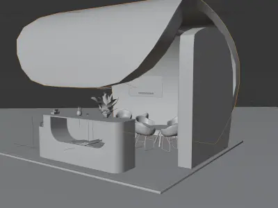 Exhibition booth design  Low-poly 3D model