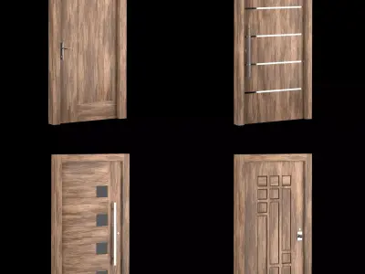 Interior-exterior Wooden Door Free 3D model