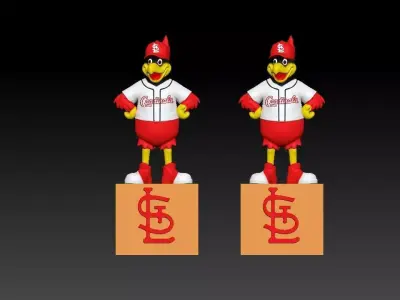 MLB - St Louis Cardinals mascot statue - Fredbird - 3d Print 3D print model