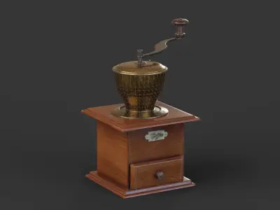 Antique Coffee Grinder Low-poly 3D model