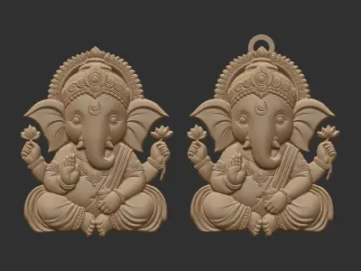 Lord ganesha pentant and cnc model 3D print model
