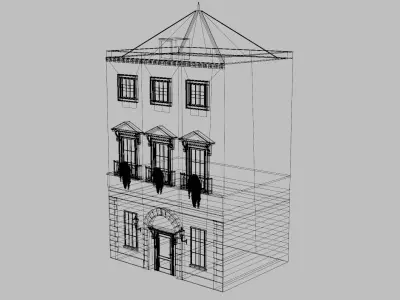 New York Style Old Building Realistic Exterior 3D model
