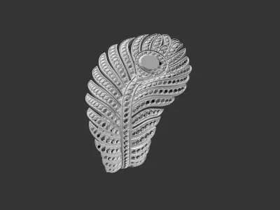 BOUCHERON - PLUME DE PAON - RING - LARGE 3D print model