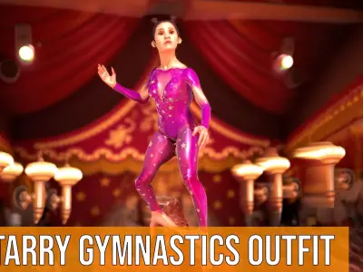 Starry Gymnastics Outfit model pack Low-poly 3D model
