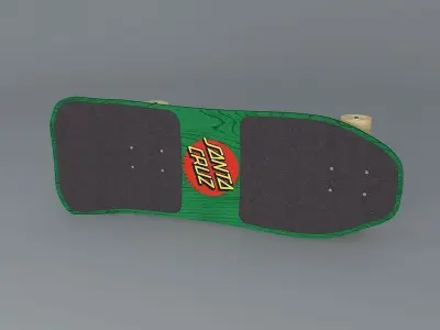 1989 Santa Cruz Street Creep team deck skateboard Free 3D model