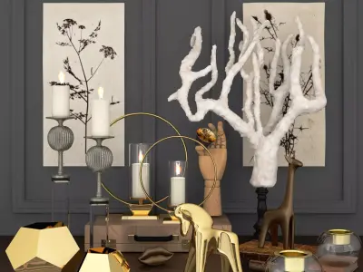 decorative set Coral 3D model