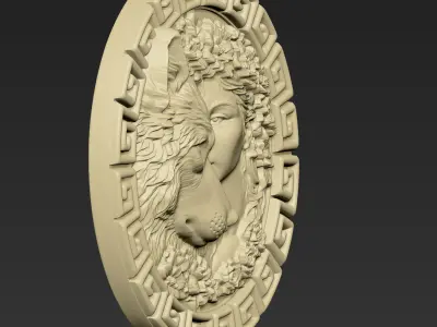 Wolf and Girl Pendant A102 3D print model