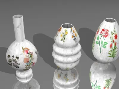 White Marble Vase  Low-poly 3D model