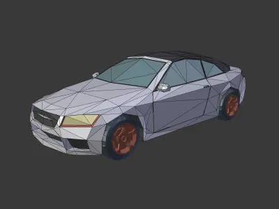 LowPoly Cartoon Sport Car Low-poly 3D model